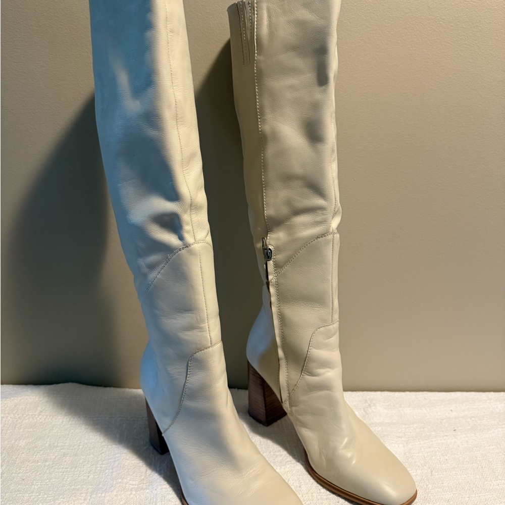 Dolce Vita Cream Over the Knee Boots - Wide Calf